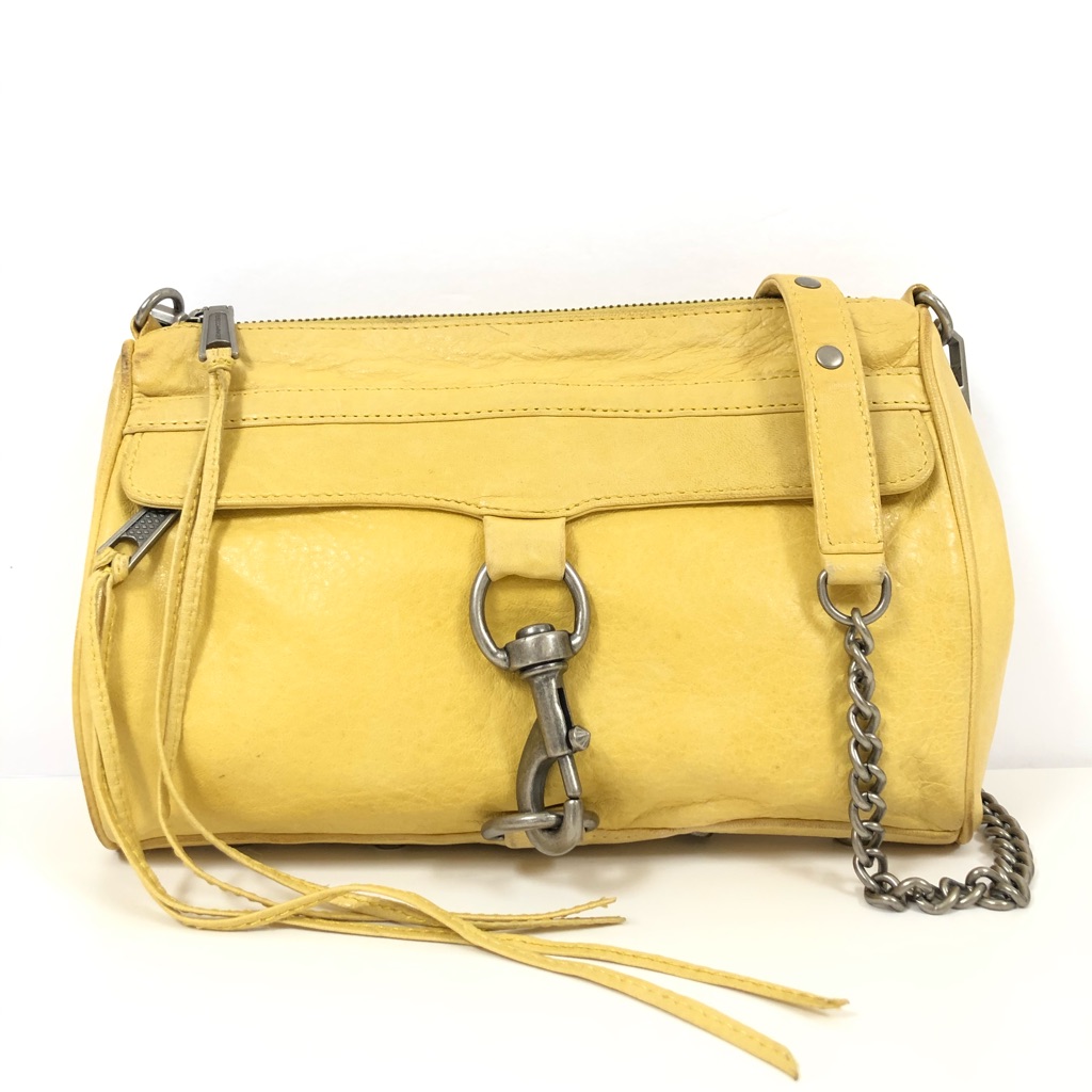 Rebecca Minkoff M.A.C Yellow Leather Crossbody Bag - (#1297)